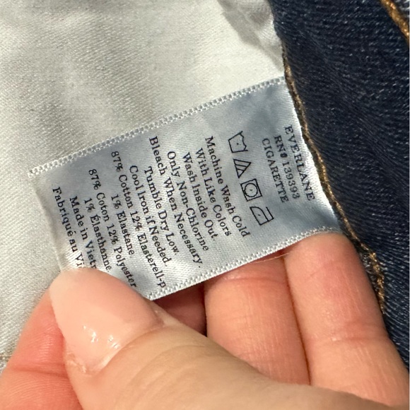 Everlane high rise slim straight jeans 30 ankle blue denim button fly casual - Picture 7 of 9
